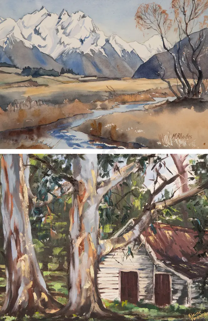 Margaret Rhodes watercolour & Elaine Foreman oil (2) Image 1++