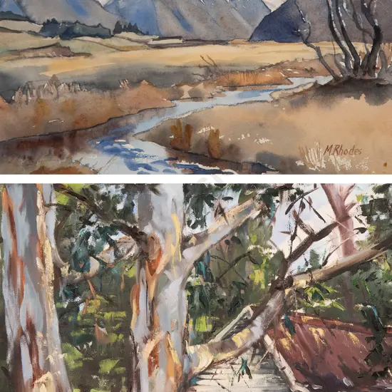 Margaret Rhodes watercolour & Elaine Foreman oil (2)