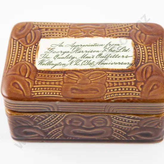 Crown Lynn Wharetana Ware Lidded Box