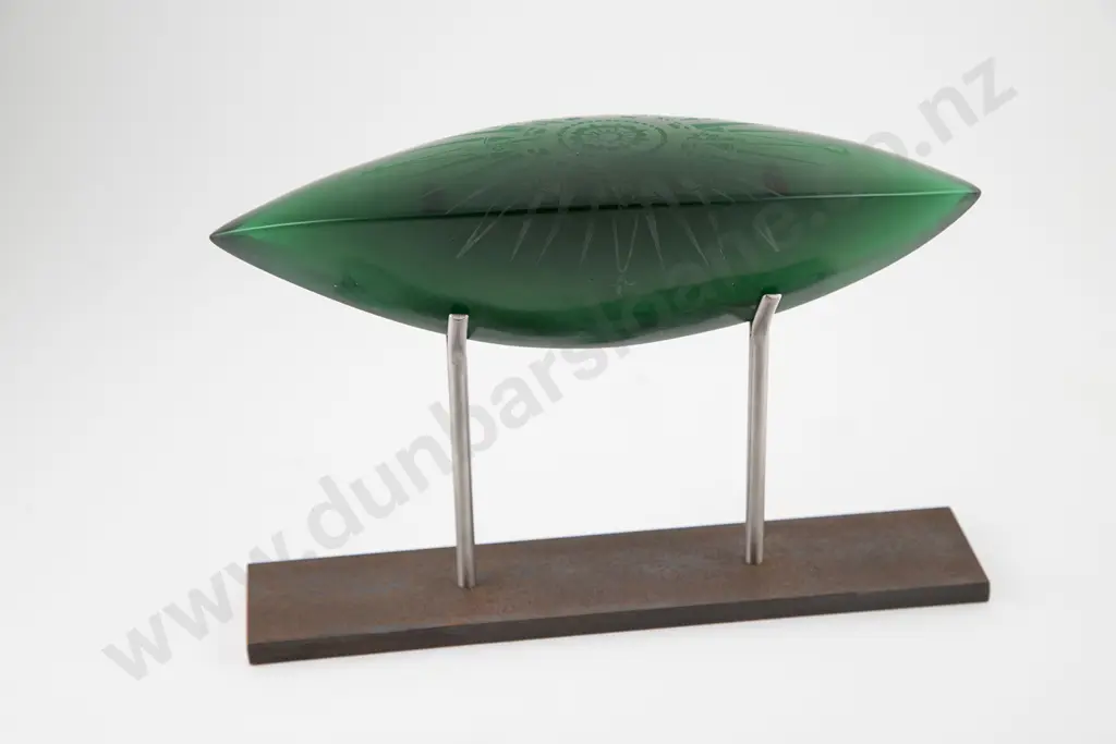 Maker Unknown - Etched Art Glass Form Image 1++