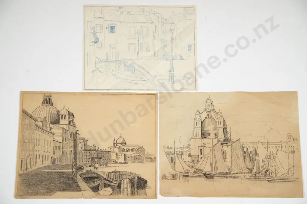John Weeks (1888-1965) - Three Studies of Venice Image 1++