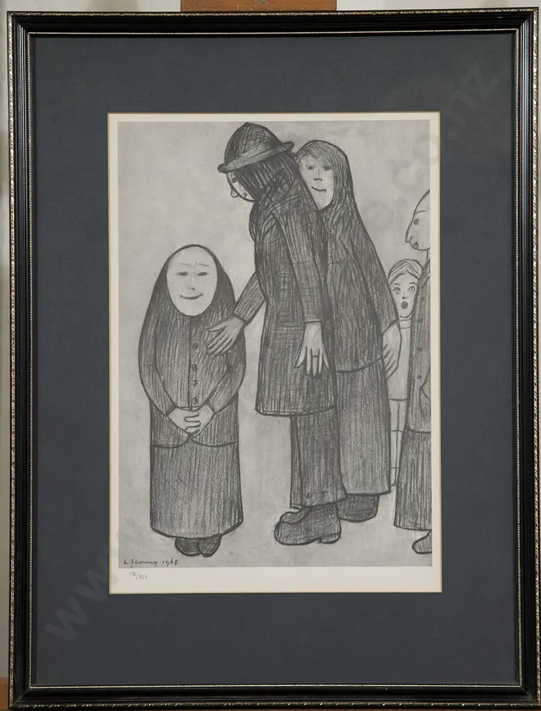 After L S Lowry (British 1887 - 1976) - Family Discussion Image 1++