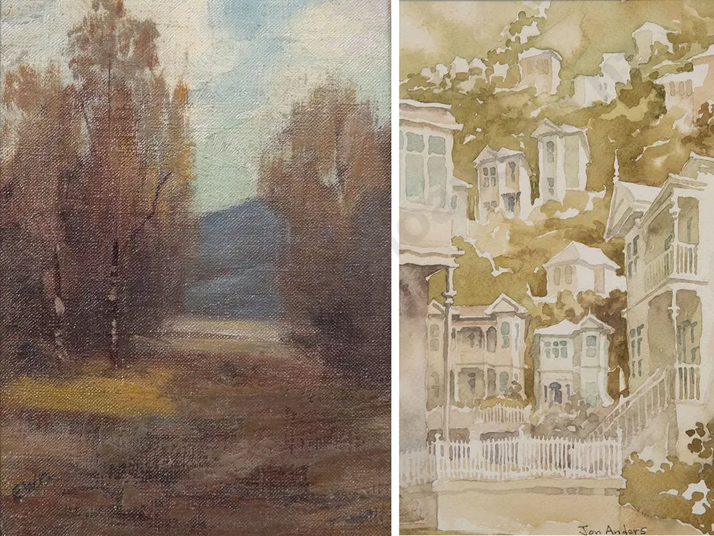 E W Christmas oil & Jon Anders watercolour (2) Image 1++