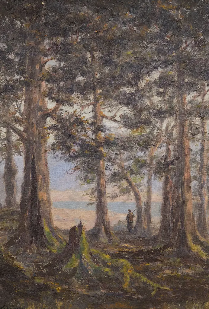 W F Barraud - Hunter in Woodland Image 1++