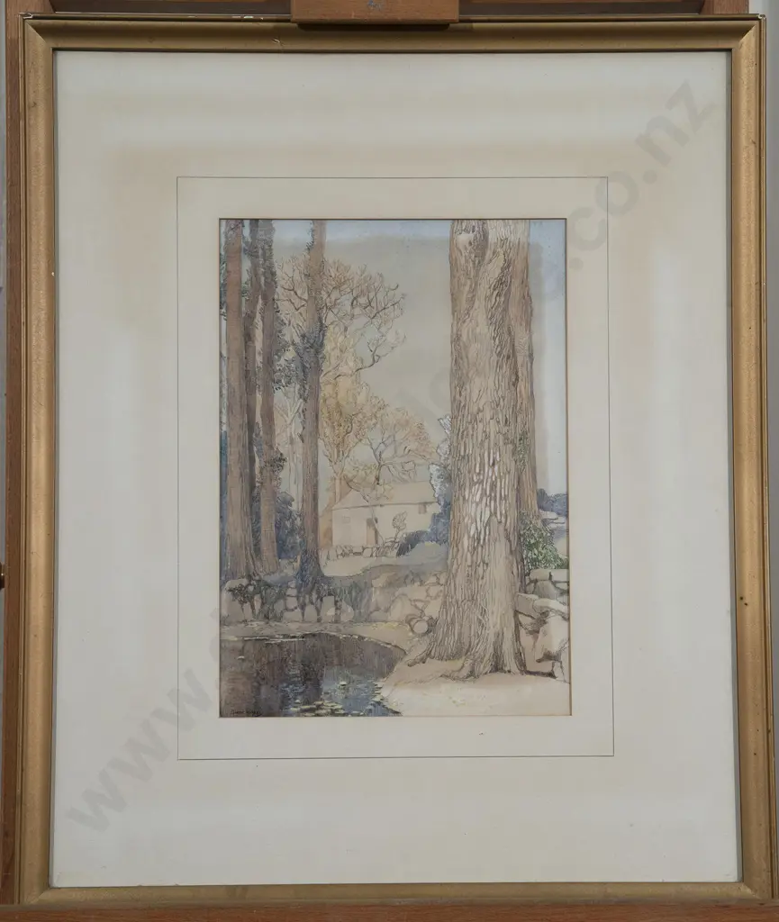 Eleanor M. Hughes (née Weymouth) - Untitled (Cottage Landscape) Image 1++
