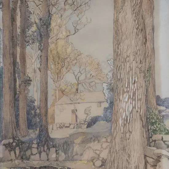 Eleanor M. Hughes (née Weymouth) - Untitled (Cottage Landscape)