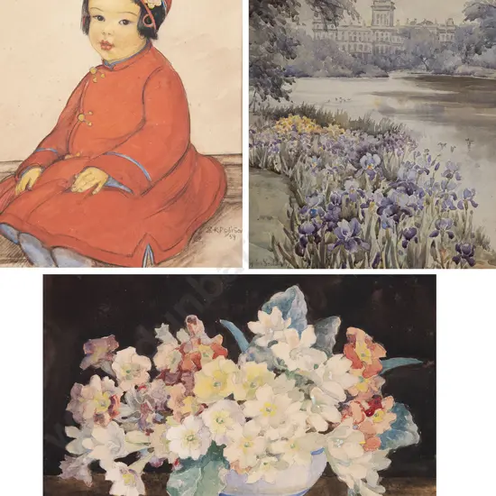 E K Robison & Helen Seddon watercolours (3)