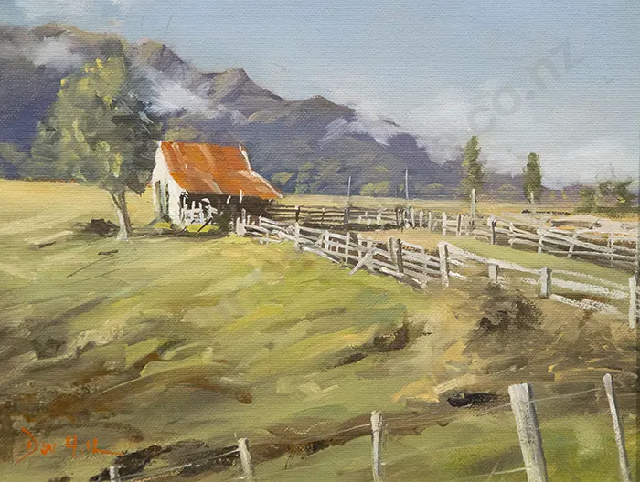 Don Hill - Paddock with Rustic Barn Image 1++