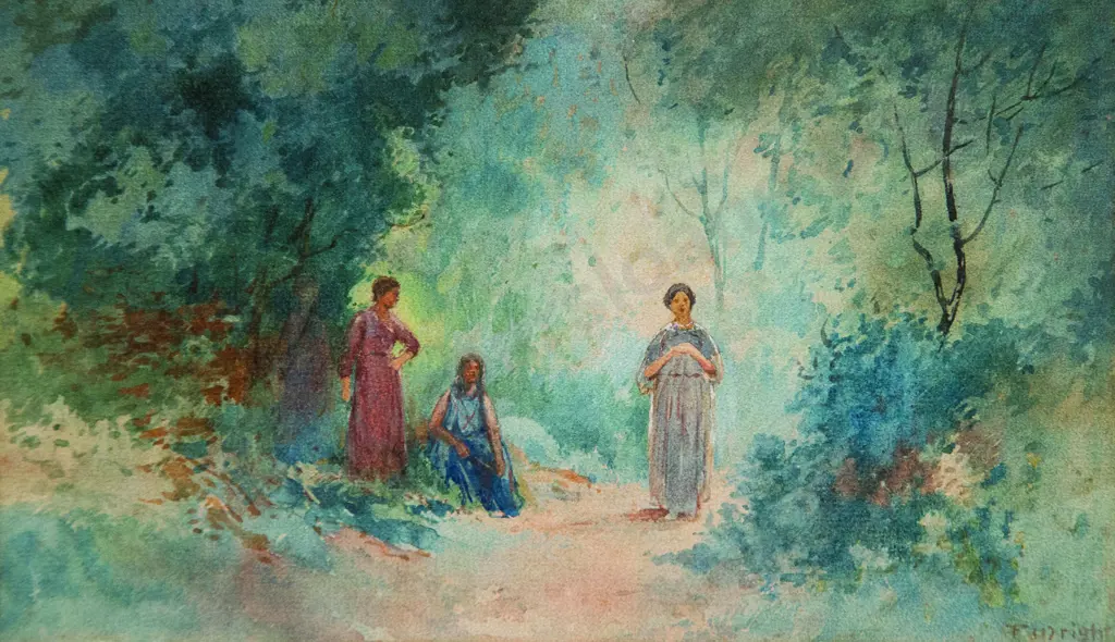 Frank Wright - Maori Maidens in Native Bush Image 1++