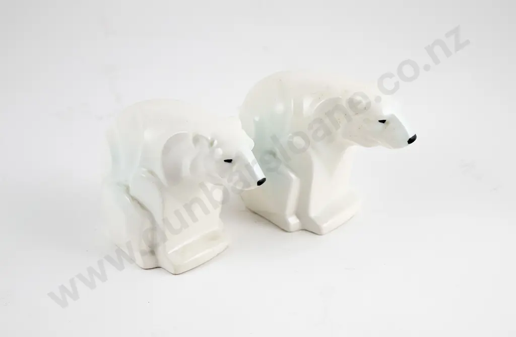 Pair of Crown Lynn Polar Bear Bookends Image 1++