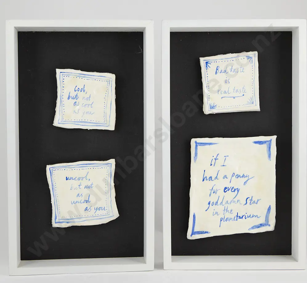 Pair of Erica Van Zon Framed Tiles Image 1++