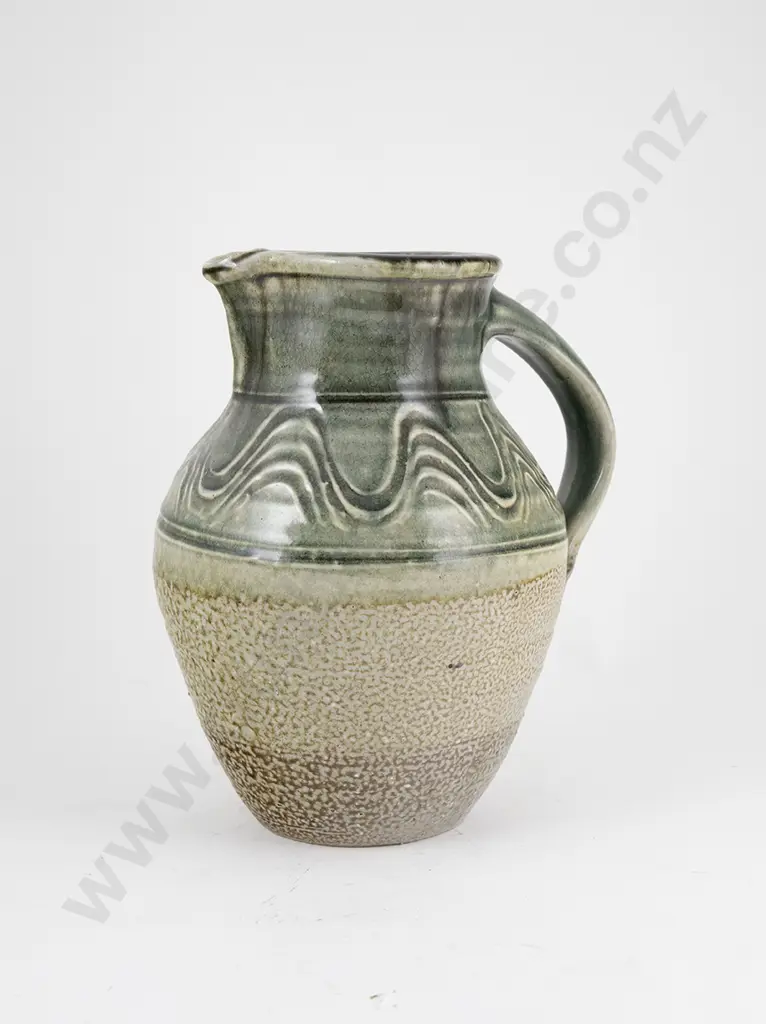 NZ Salt Glazed Strap Handle Jug Image 1++