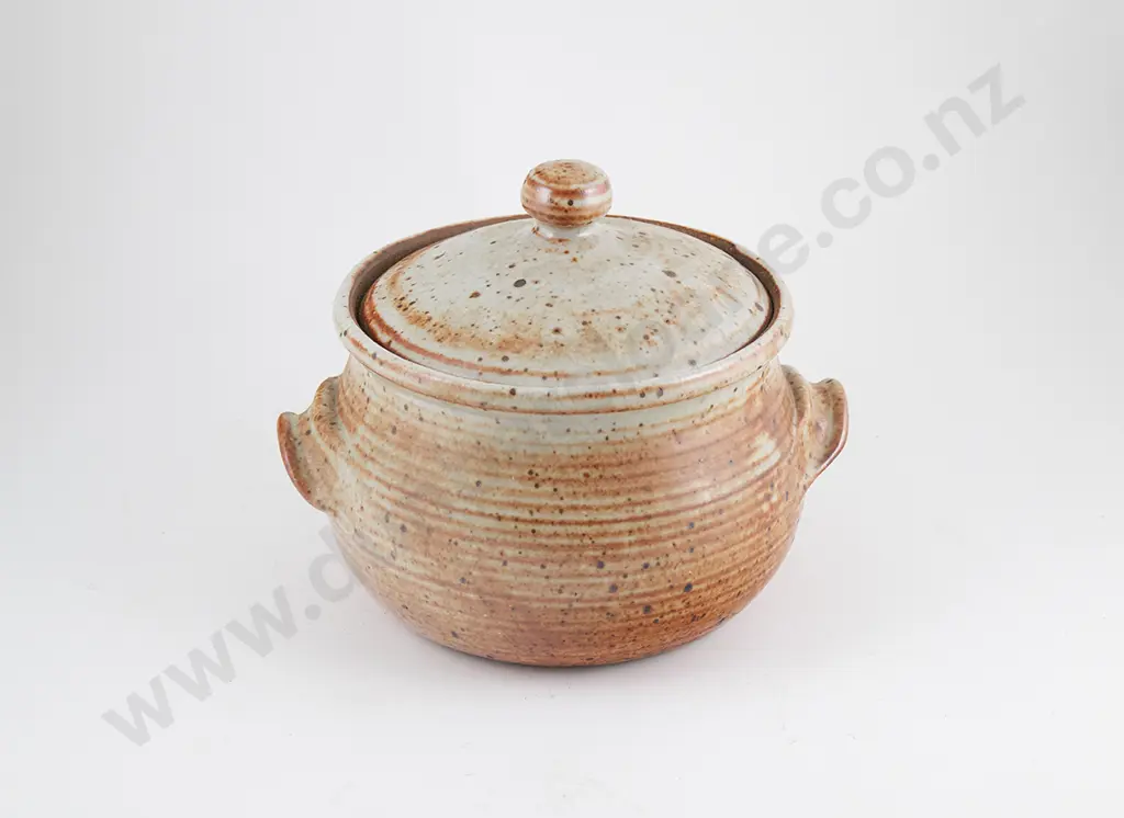 Rust Glazed Two Handled Lidded Casserole Pot Image 1++