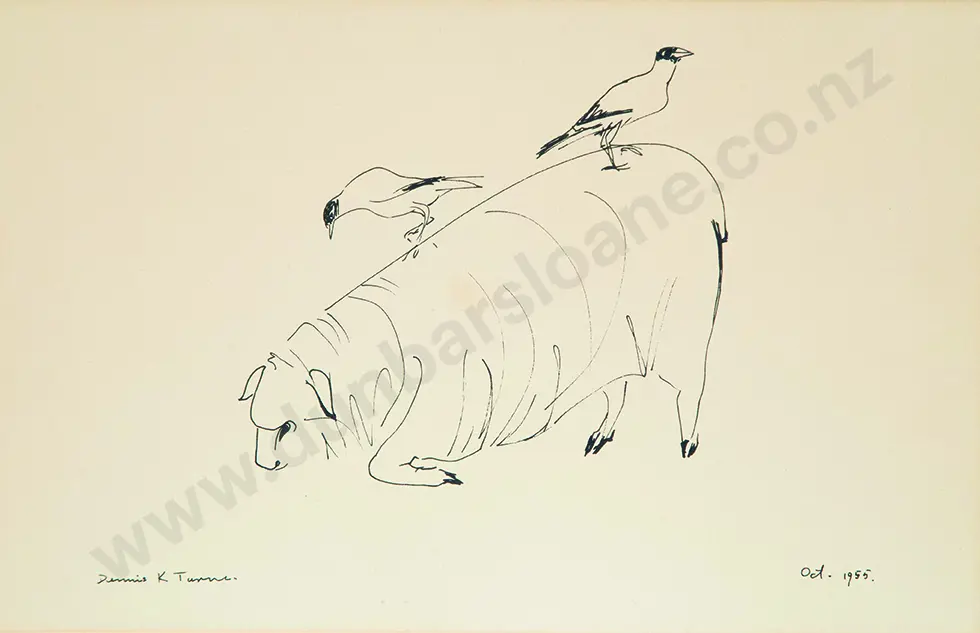 Dennis Knight Turner - Ram with Magpies Image 1++