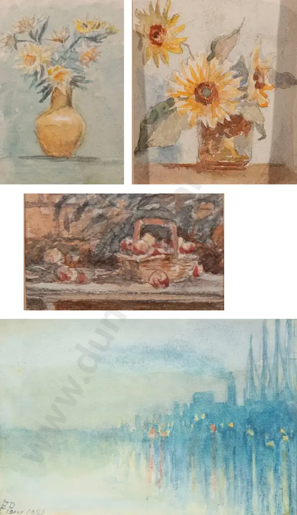 E. Perry & Three Small Floral Studies (4) Image 1++
