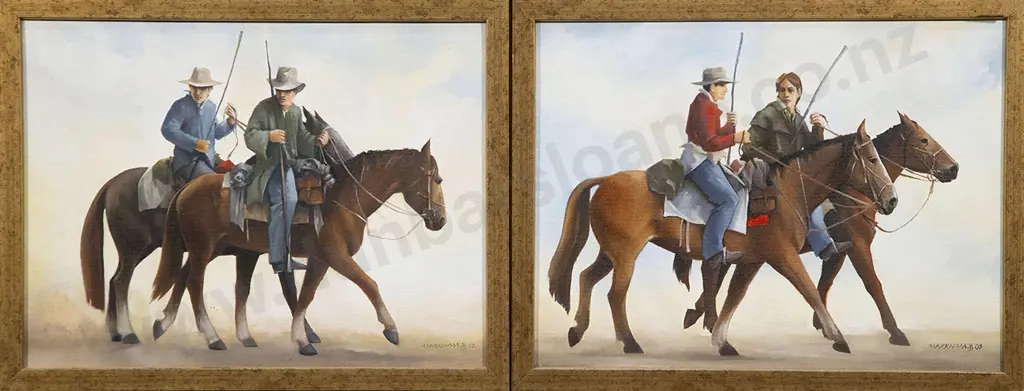 Philip Markham - Musterers on Mount Nicholas, diptych Image 1++