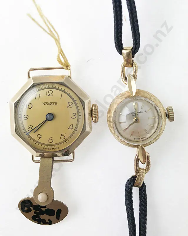18ct and 9ct Vintage Cased Ladies Wristwatches Image 1++
