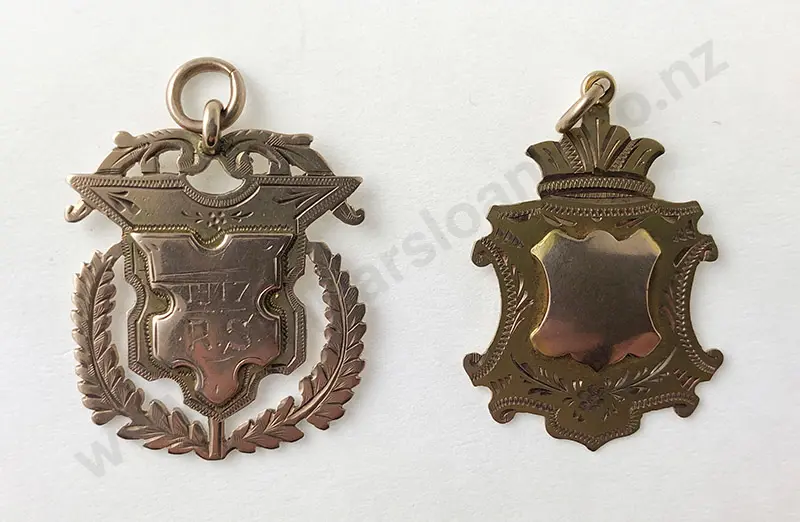 Two 9ct Shield Medallions Image 1++