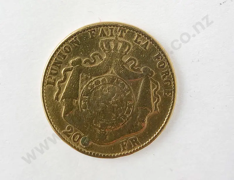 1877 Leopold II 20 Francs Image 1++