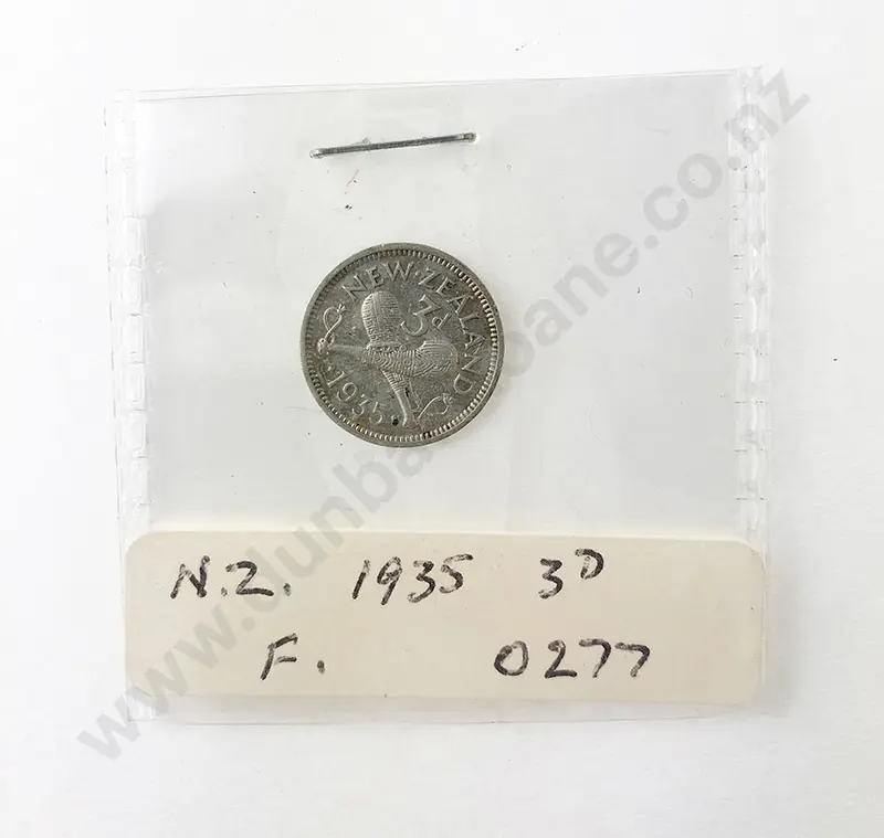 NZ 1935 Threepence 3d Image 1++