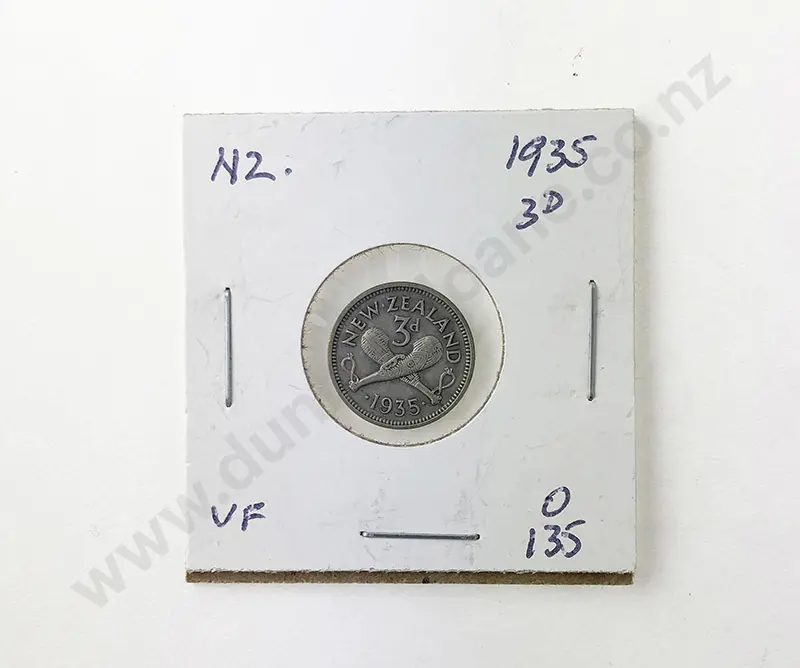NZ 1935 Threepence 3d Image 1++