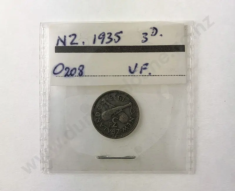 NZ 1935 Threepence 3d Image 1++