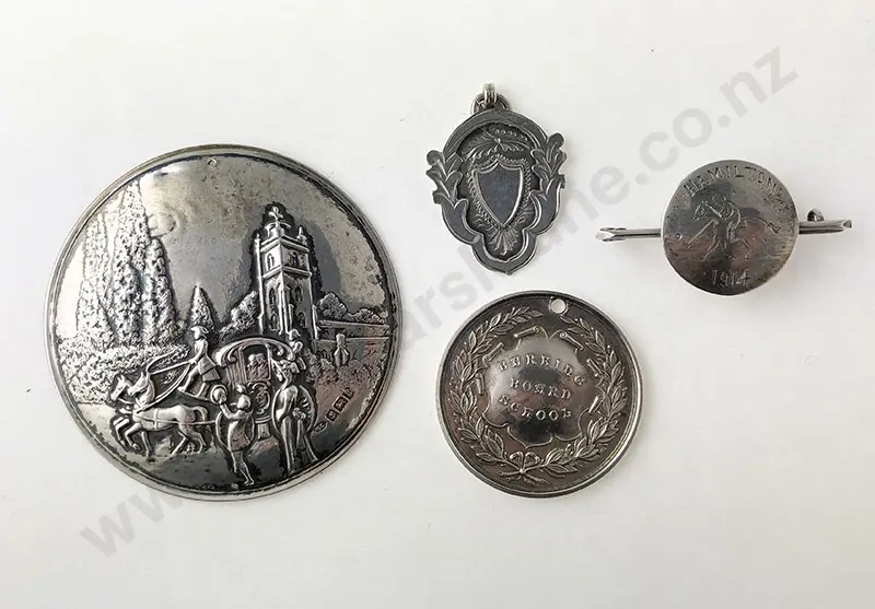 Two S/S Medallions Brooch and Panel Image 1++