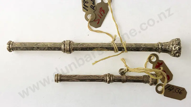Two Gold Plated Propelling Pencils Image 1++