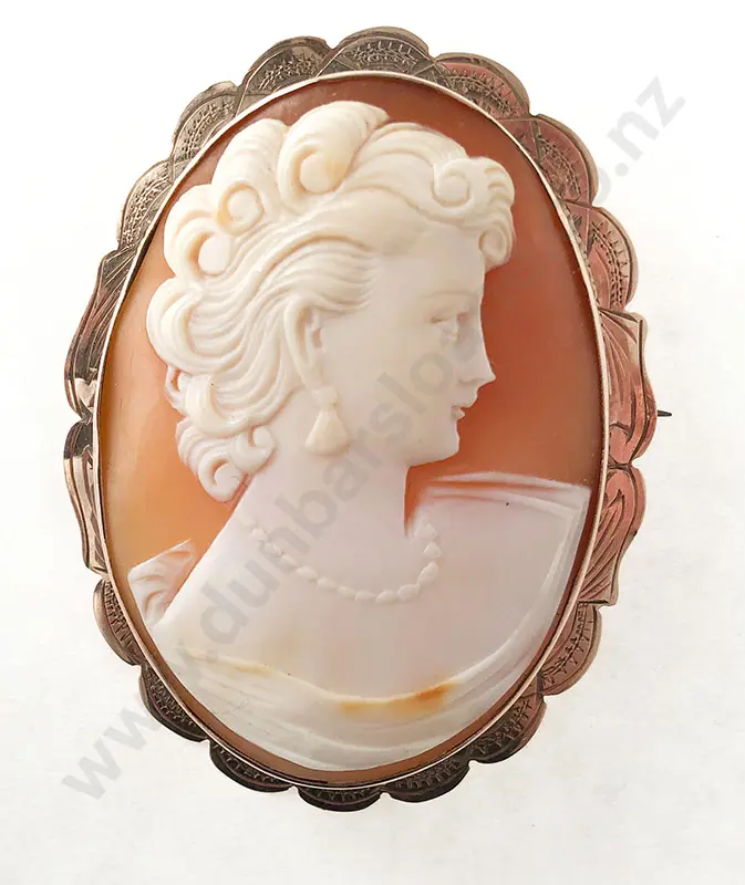 Large 9ct Framed Cameo Brooch Image 1++