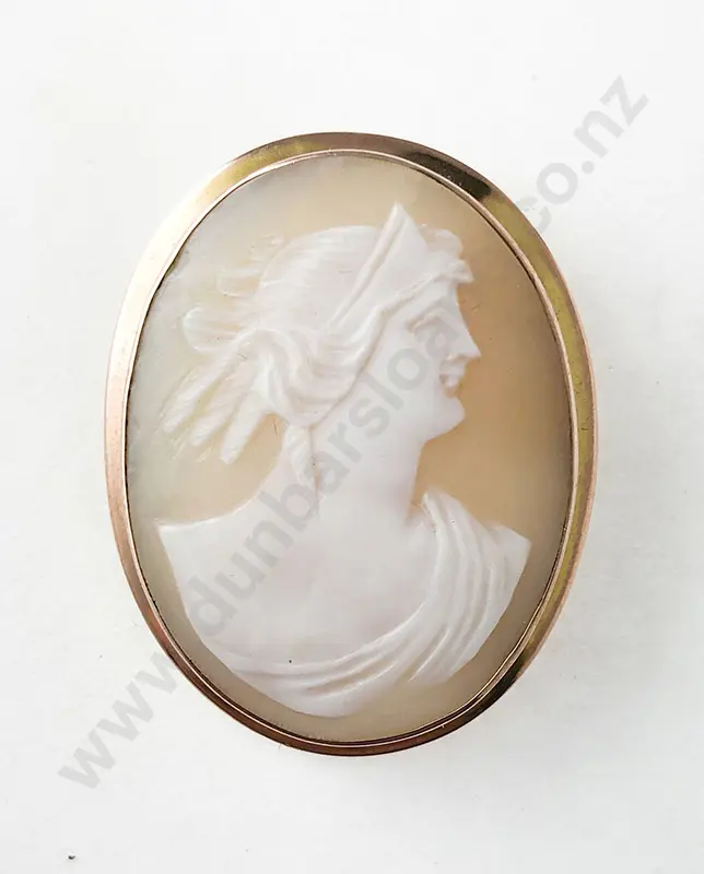 9ct Framed Cameo Brooch Image 1++