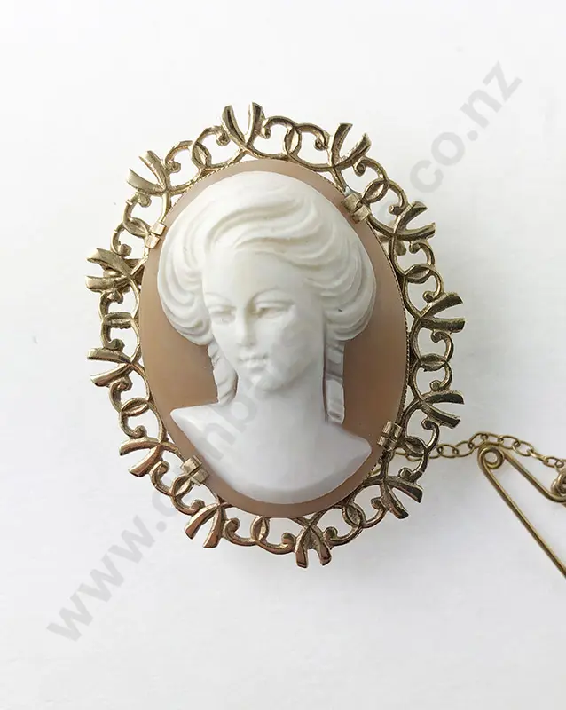 9ct Framed Cameo Brooch Image 1++