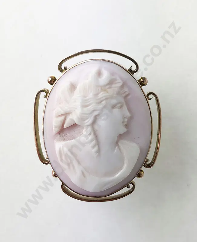 9ct Framed Cameo Brooch Image 1++