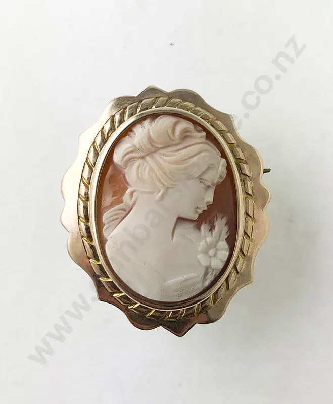 9ct Framed Cameo Brooch Image 1++