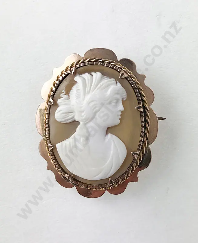 9ct Framed Cameo Brooch Image 1++