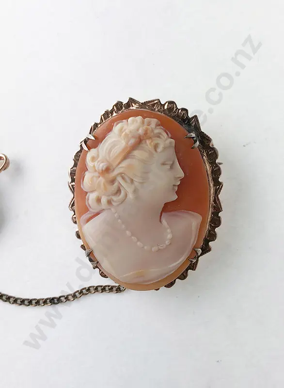 9ct Framed Cameo Brooch Image 1++