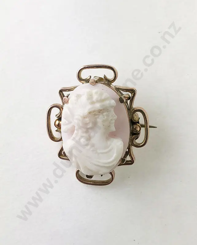 9ct Framed Cameo Brooch Image 1++