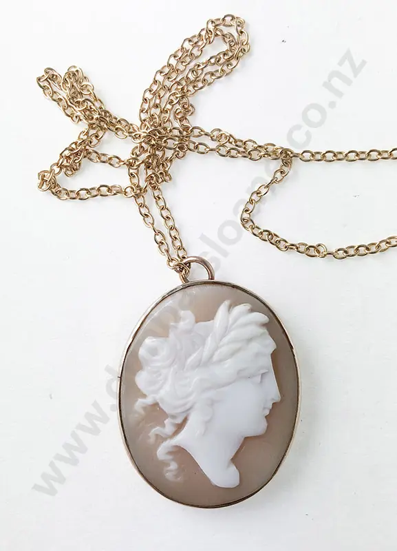 9ct Framed Cameo Pendant Image 1++