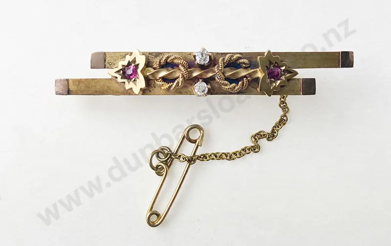 Victorian 15ct Double Bar Brooch Image 1++