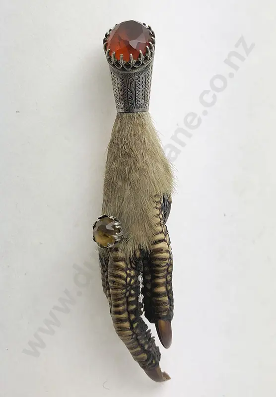 Victorian S/S Mounted Grouse Claw Brooch Image 1++