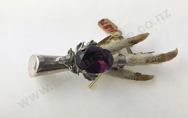 S/S Mounted Grouse Claw Brooch Image 1++