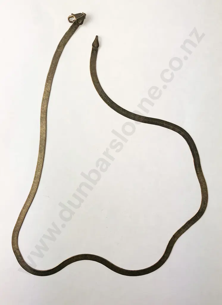 9ct Flat Link Necklace Image 1++