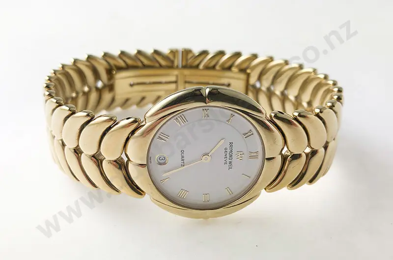 18ct Gold Plated Raymond Weil Gent Dress Wrist Watch Image 1++