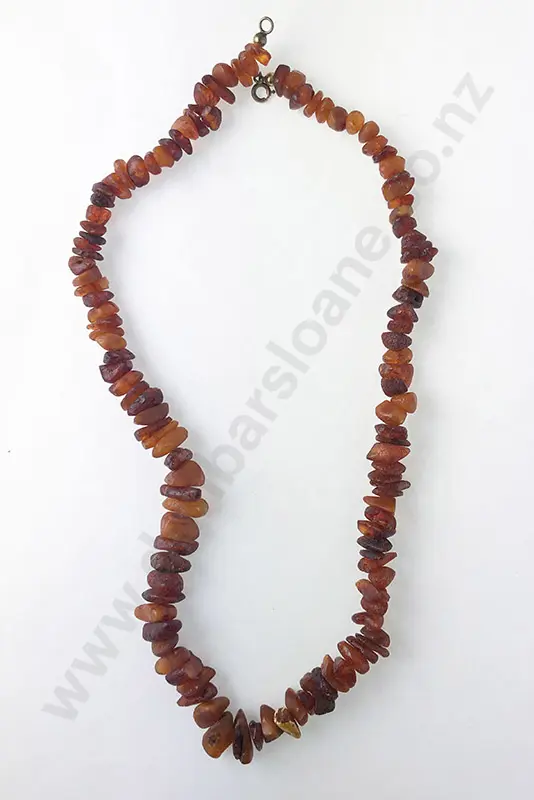 Single Strand Nugget Amber Bead Necklace Image 1++