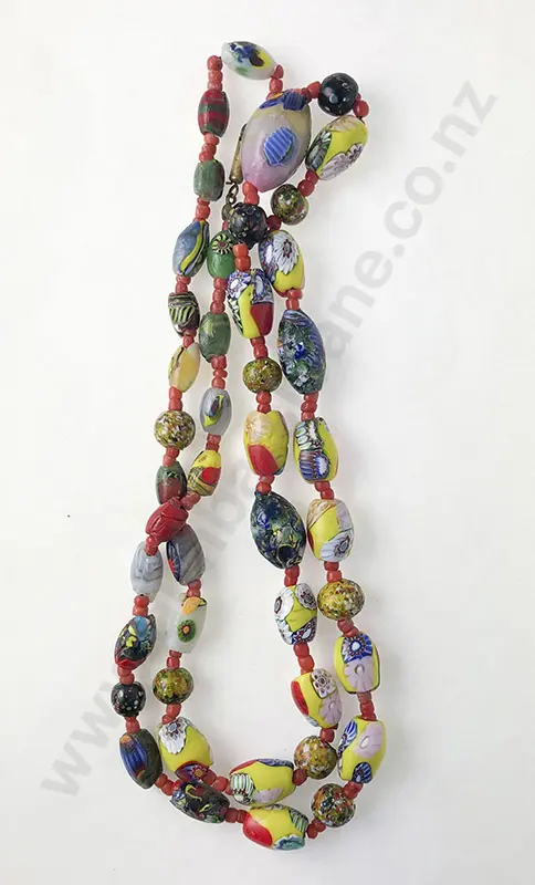 Vintage Venetian Millieflori Bead Necklace Image 1++