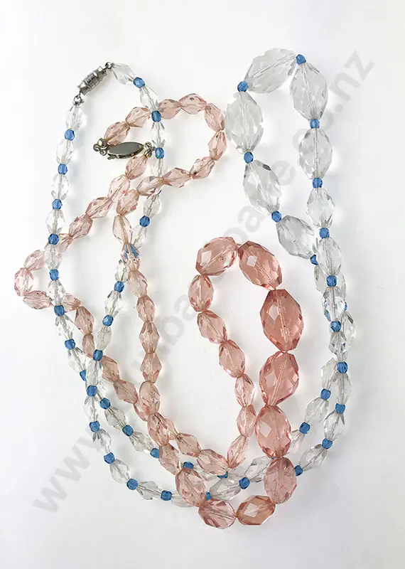 Two Vintage Crystal Bead Necklaces Image 1++