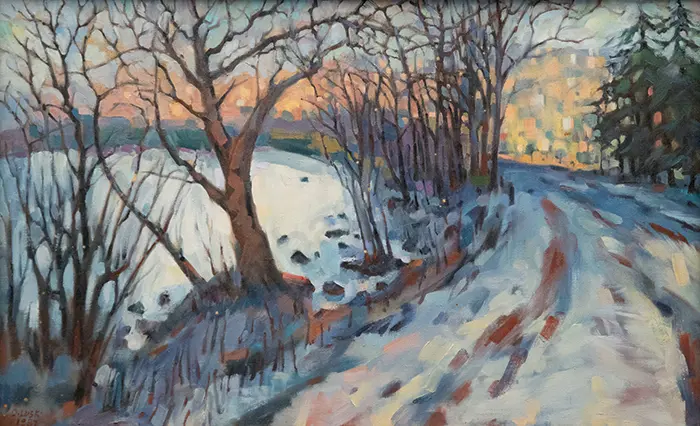 Doris Lusk - City with a Frozen Lake Image 1++