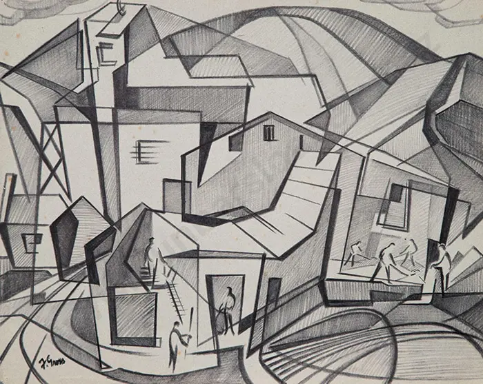 Frank Gross - Cubist City Scape Image 1++