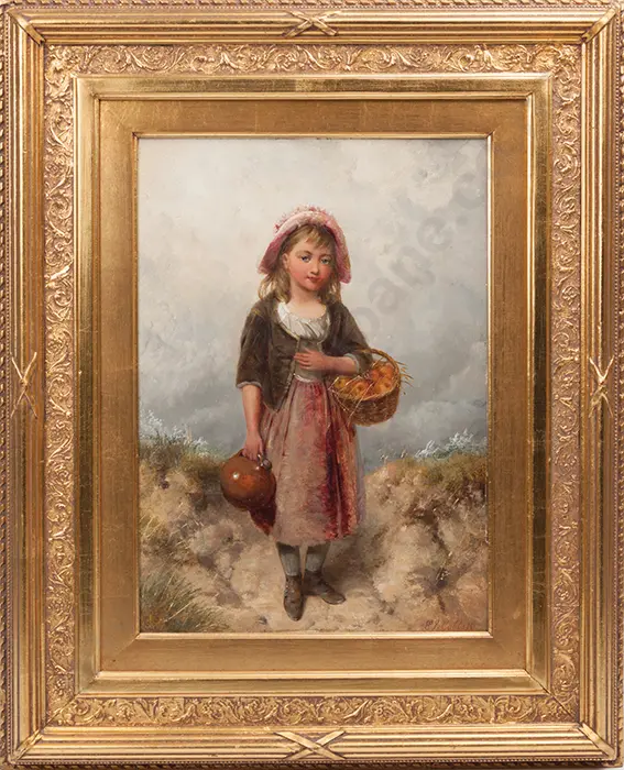 Edward John Cobbett - Young Girl with Basket of Apples Image 1++