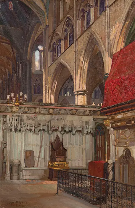 James F Scott - Cathedral Interior, Canterbury Cathedral Image 1++