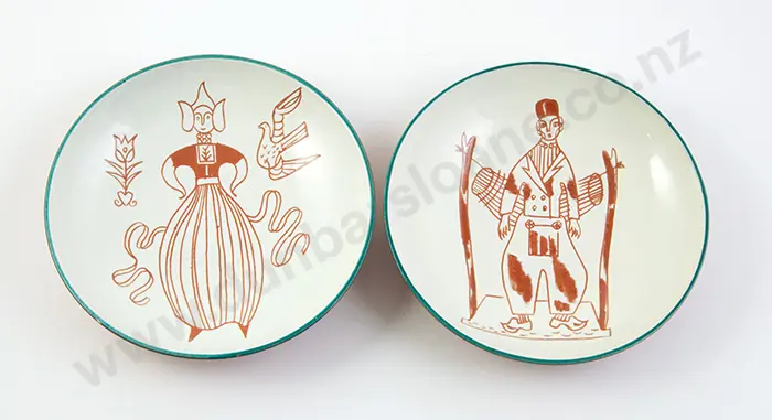Frank Carpay for Ambacht Volendam Pair Marriage Plates Image 1++
